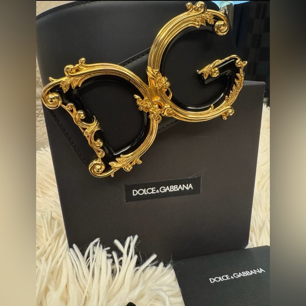 Dolce & Gabbana Black and Gold Belt